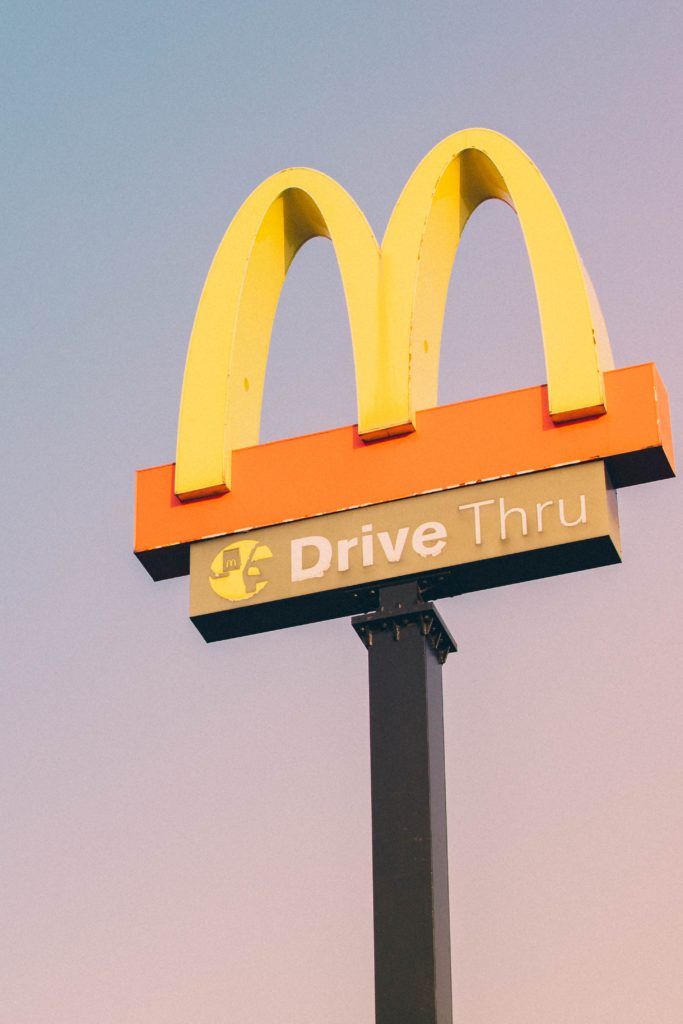 McDonald's drive thru signage