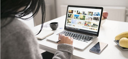 Woman using a laptop
