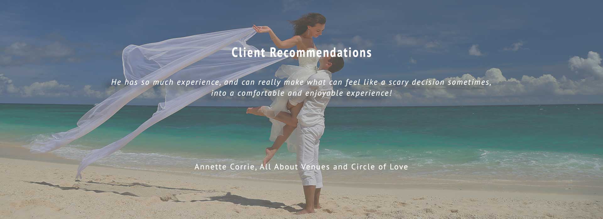 Annette Corrie, All About Venues and Circle of Love, Client Recommendations